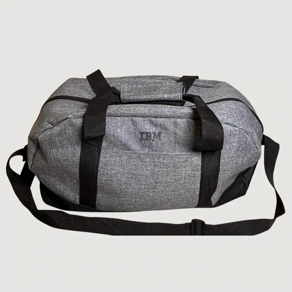 IBM Logo Gray Duffel Bag Travel Gym Carry On Shoulder Bag